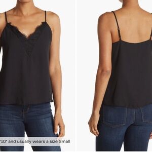Socialite Black Tank Top with Lace Trim